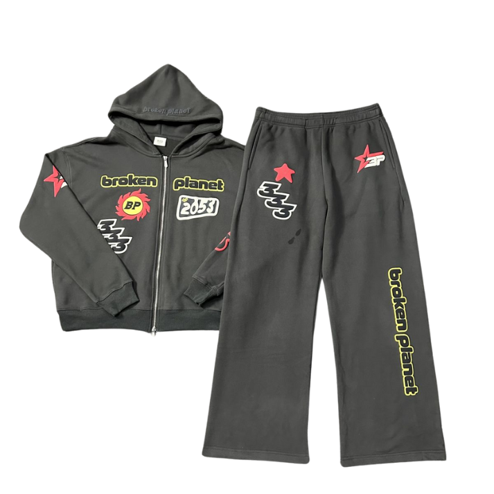 Broken Planet 333 Zip Up Tracksuit [Black]